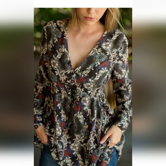 NWOT Free People Women's Size XS Stealing Fire MiniDress Floral Tassel Boho - Picture 7 of 8